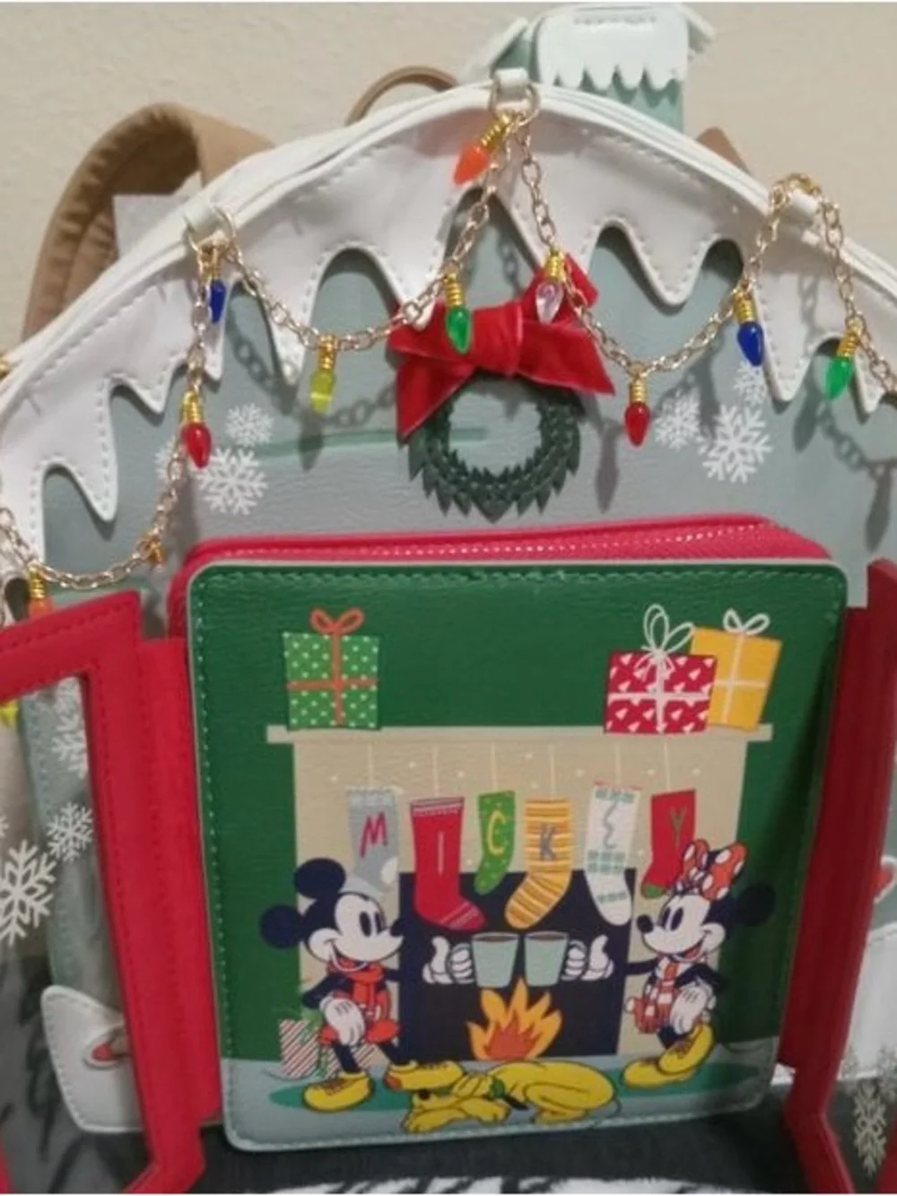 Mickey Mouse & Friends Ski House backpack.